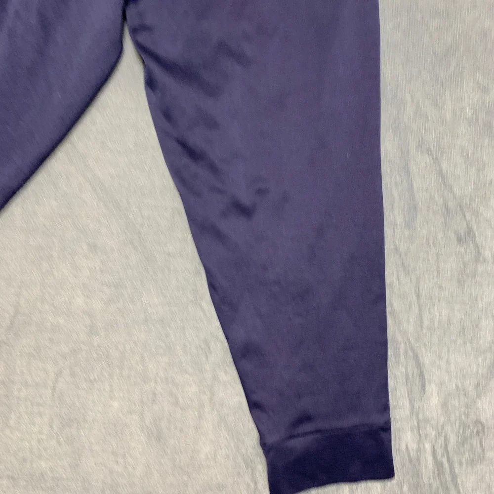 Eddie Bauer Ankle Jogger Pants Mens L Navy Tapered Leg Drawstring Zip Pockets